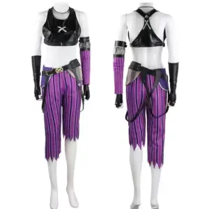 Arcane Jinx women’s costume, front and back views